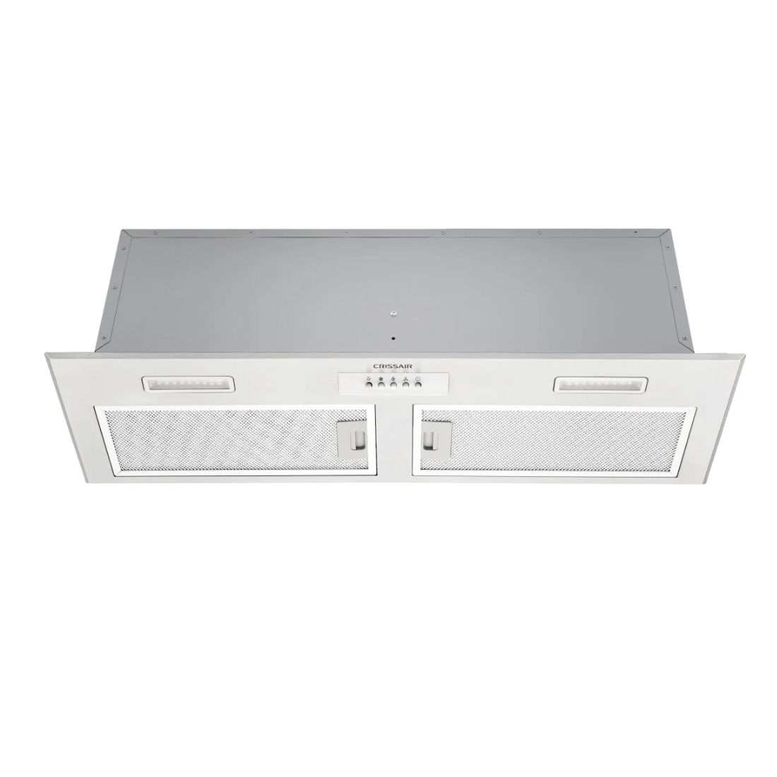 Coifa CrissAir de Embutir no Móvel Inox 90cm, coifa de embutir em inox escovado com filtros metálicos, iluminação e painel de botões